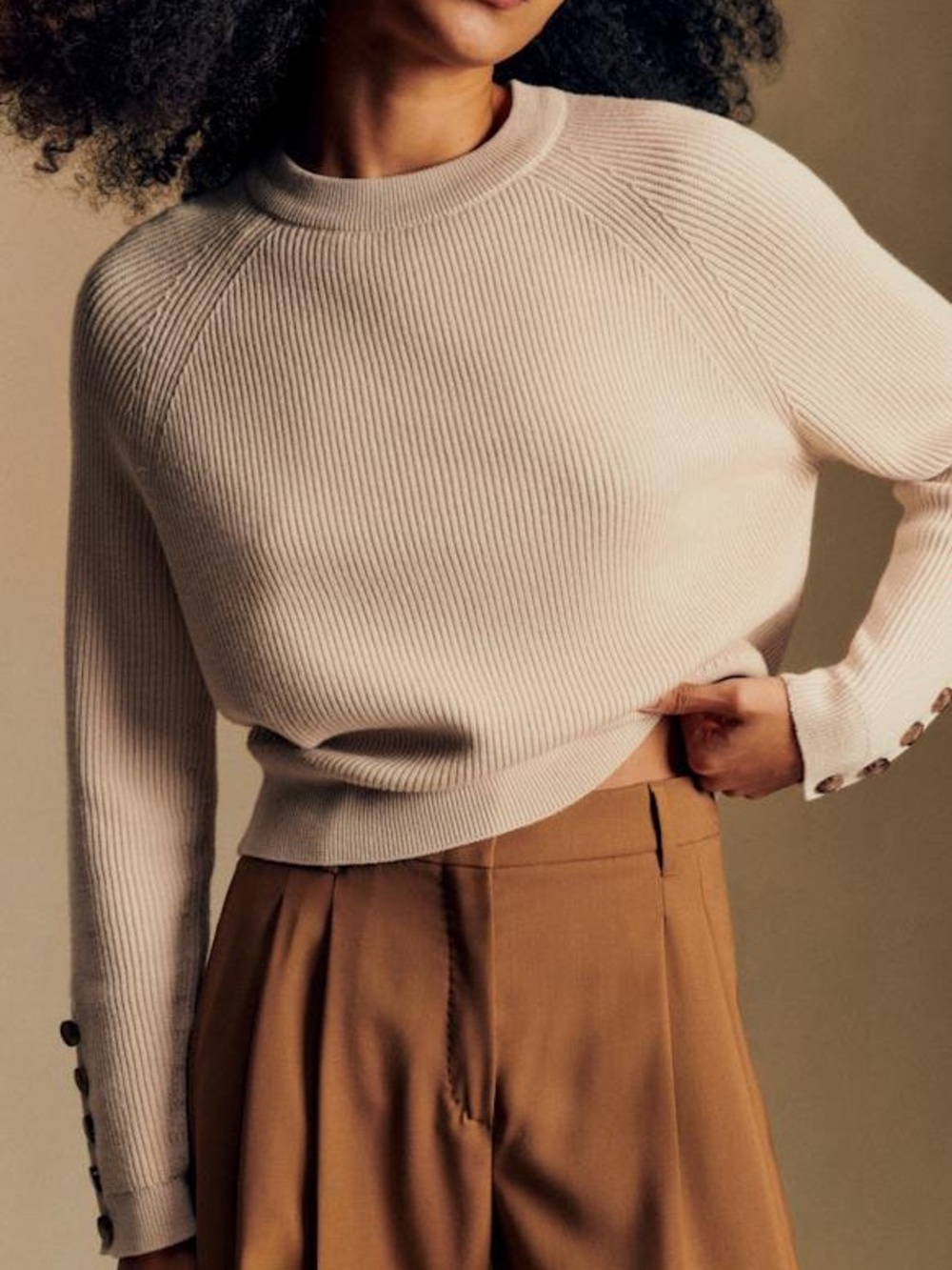 Sezane Sami Jumper and Naelle Skirt Set Natural Beige Size Large - Picture 3 of 16